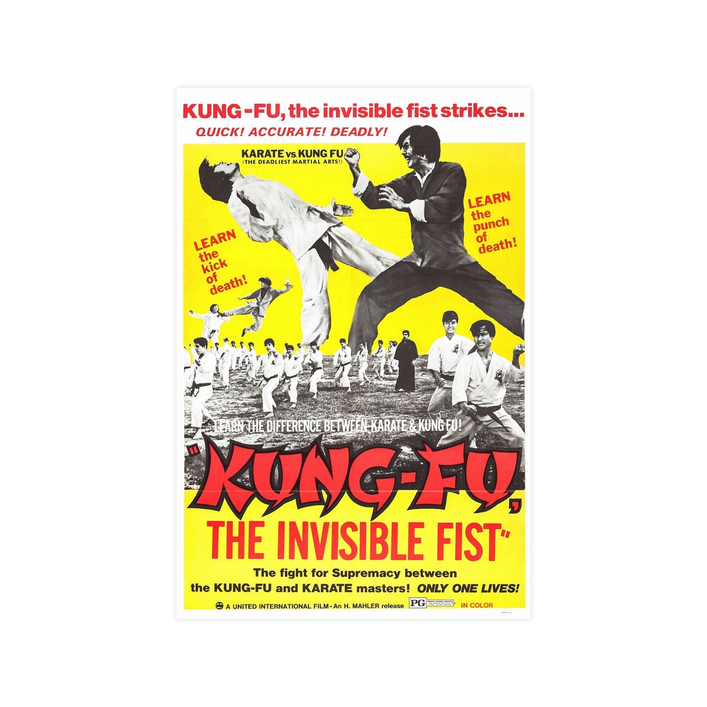 KUNG FU THE INVISIBLE FIST 1972 - Paper Movie Poster-12″ x 18″ (Vertical)-The Sticker Space