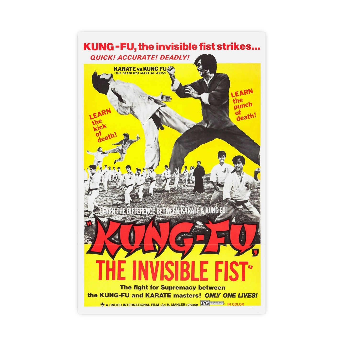 KUNG FU THE INVISIBLE FIST 1972 - Paper Movie Poster-16″ x 24″ (Vertical)-The Sticker Space