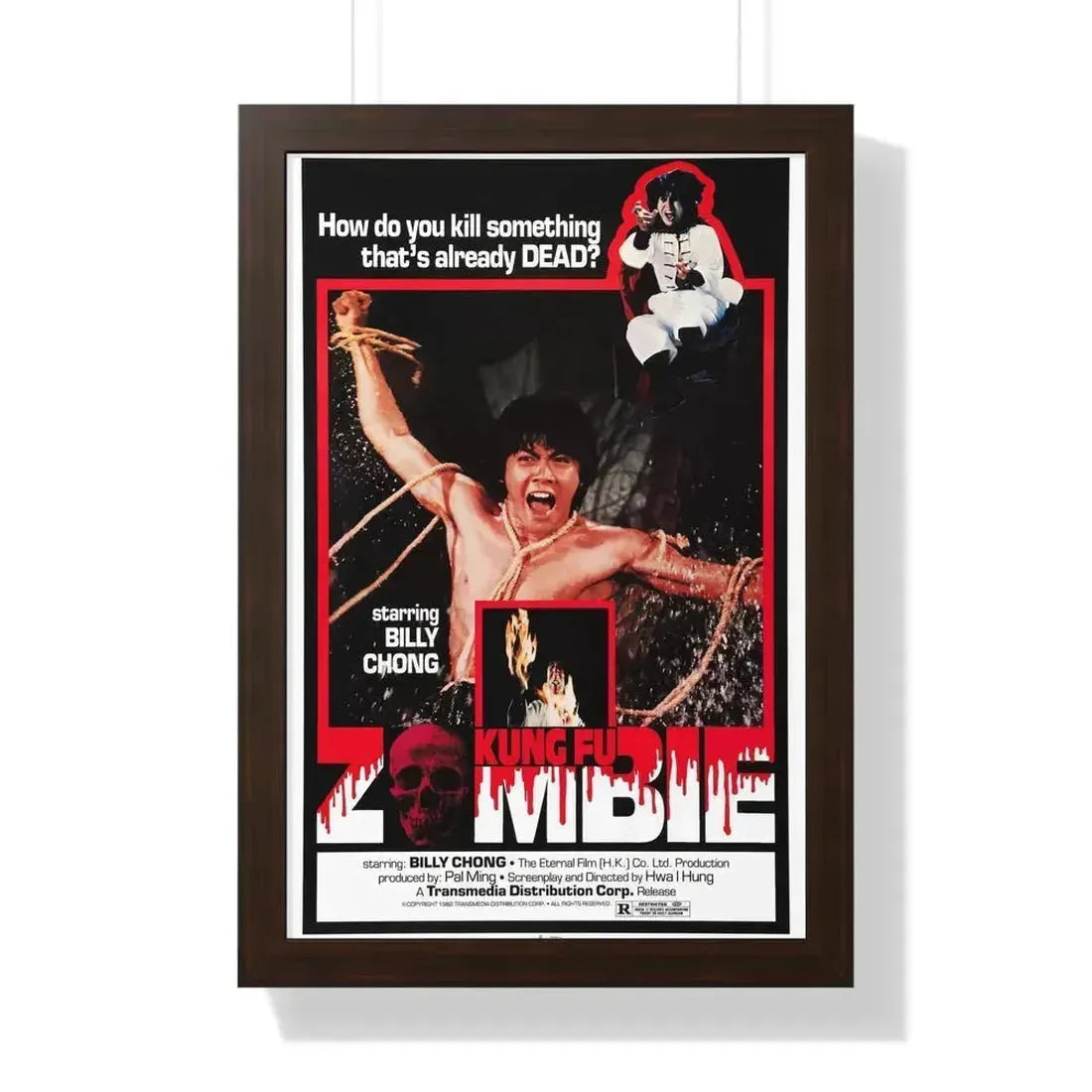 KUNG FU ZOMBIE 1981 - Framed Movie Poster 16″ x 24″ Walnut - The Sticker Space