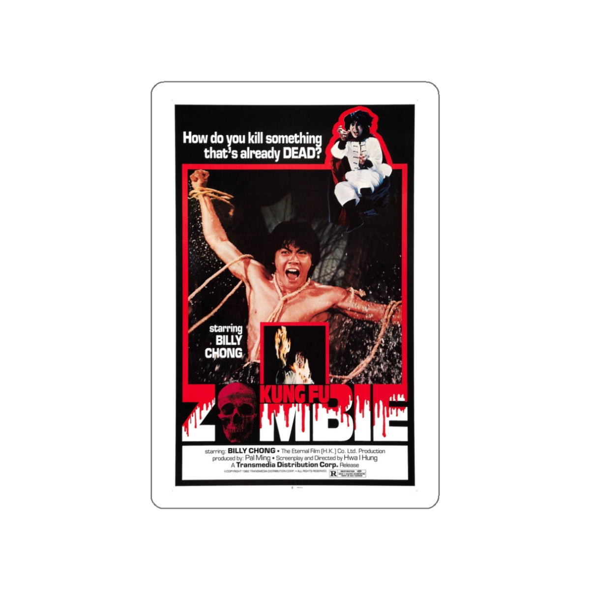 KUNG FU ZOMBIE 1981 Movie Poster STICKER Vinyl Die-Cut Decal-3 Inch-The Sticker Space