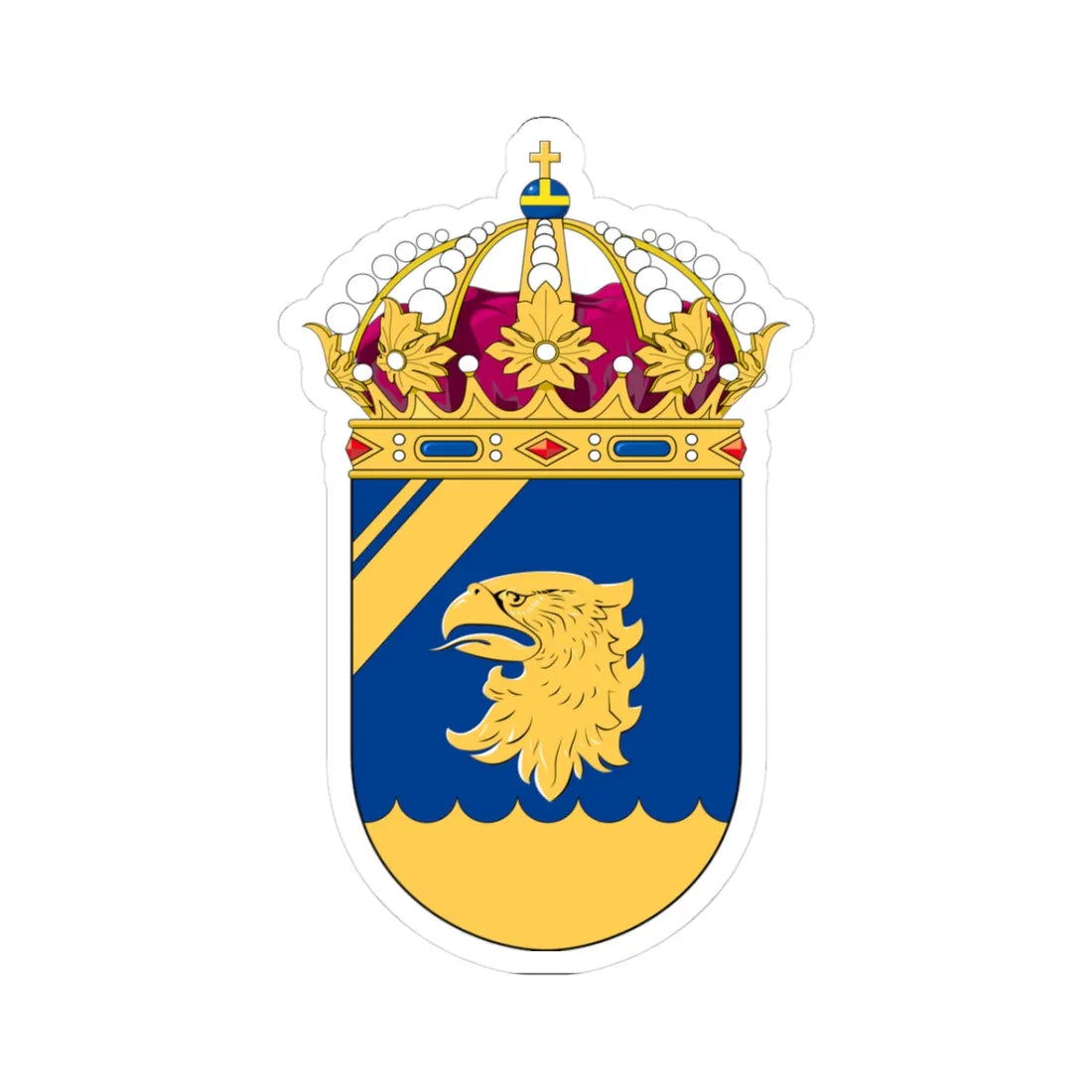 Kustbevakningens vapen (Sweden) (Coat of Arms) STICKER Vinyl Kiss-Cut Decal 3 Inch White - The Sticker Space