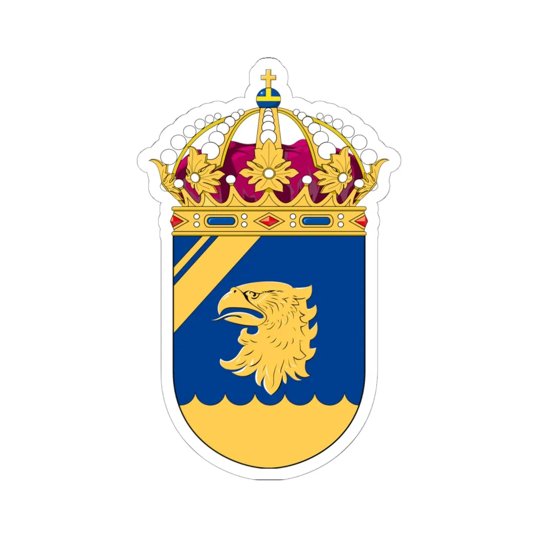 Kustbevakningens vapen (Sweden) (Coat of Arms) STICKER Vinyl Kiss-Cut Decal - The Sticker Space