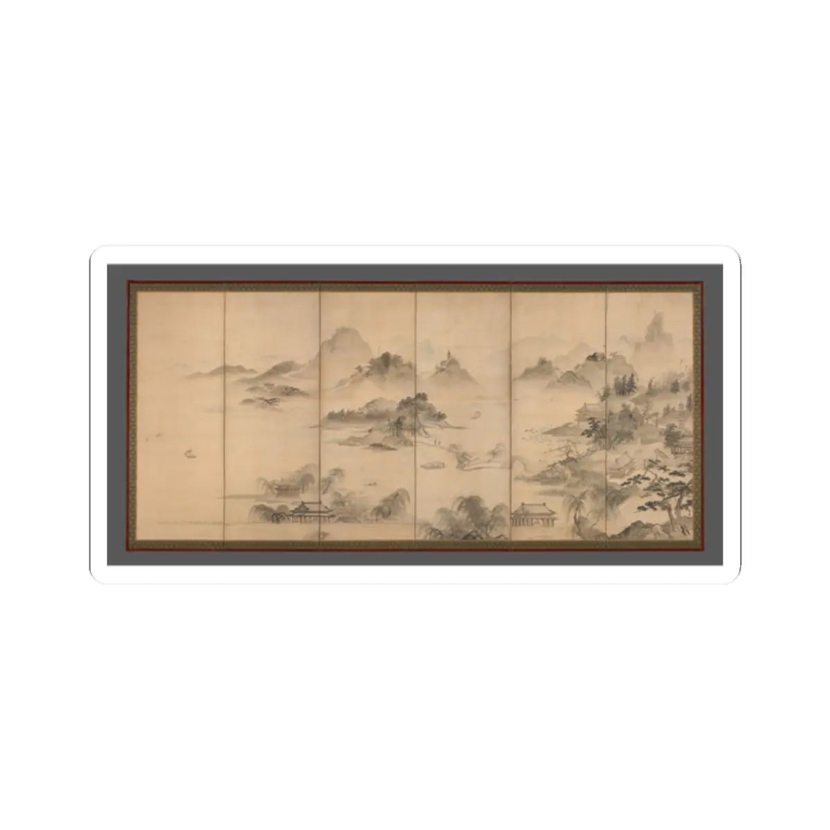 Kusumi Morikage - View of West Lake - mid- to late 17th century v1 - STICKER Vinyl Kiss-Cut Decal
