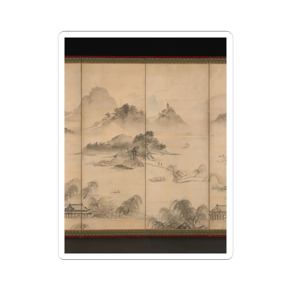 Kusumi Morikage - View of West Lake - mid- to late 17th century v4 - STICKER Vinyl Kiss-Cut Decal