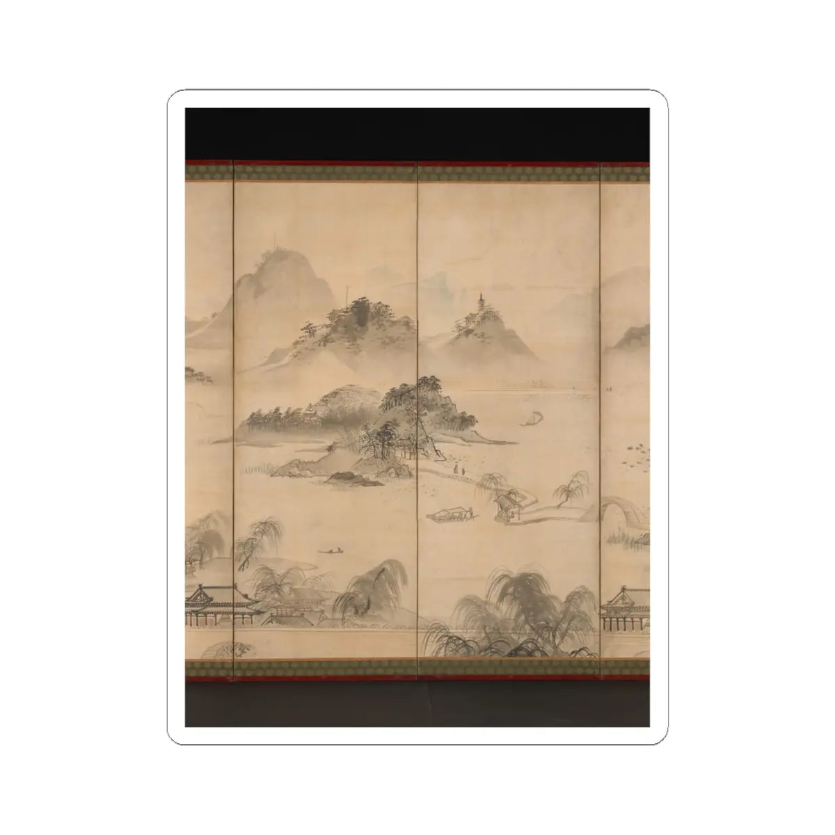Kusumi Morikage - View of West Lake - mid- to late 17th century v4 - STICKER Vinyl Kiss-Cut Decal