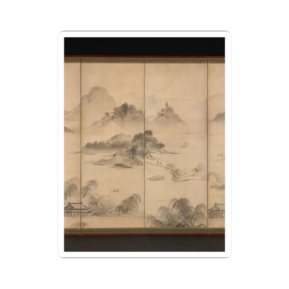 Kusumi Morikage - View of West Lake - mid- to late 17th century v4 - STICKER Vinyl Kiss-Cut Decal