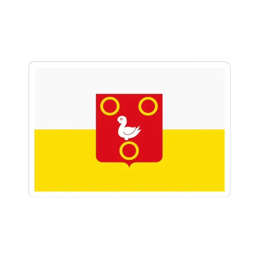 Kuurne vlag (Belgium) STICKER Vinyl Kiss-Cut Decal 3 Inch White - The Sticker Space