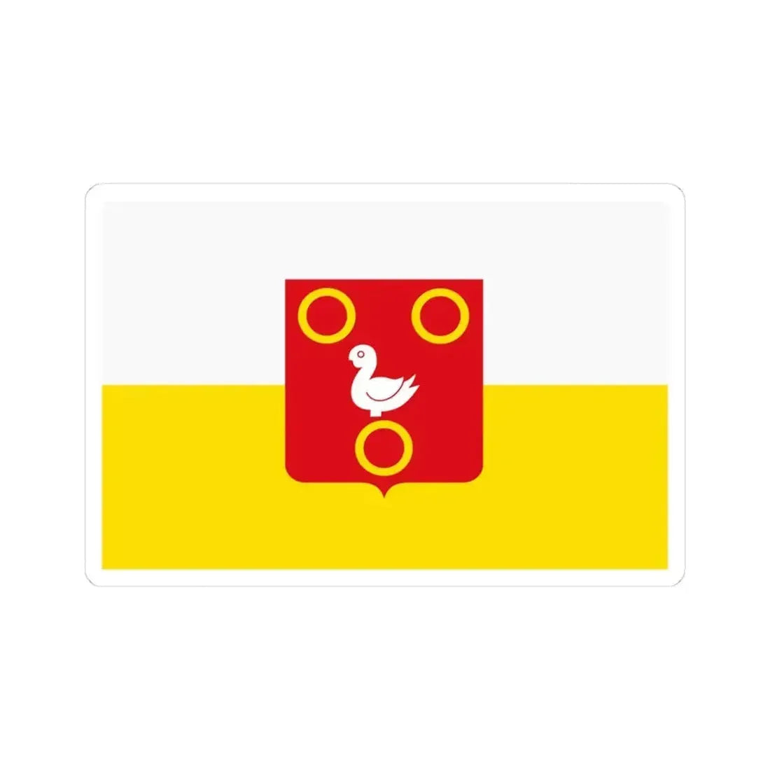 Kuurne vlag (Belgium) STICKER Vinyl Kiss-Cut Decal 4 Inch White - The Sticker Space