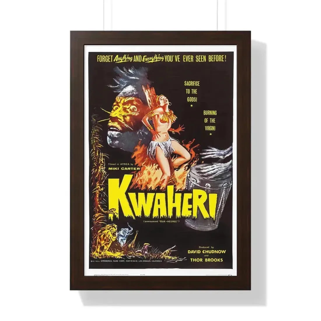 KWAHERI 1964 - Framed Movie Poster 16″ x 24″ Walnut - The Sticker Space