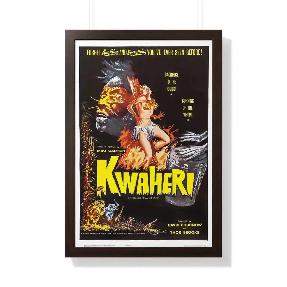 KWAHERI 1964 - Framed Movie Poster 20" x 30" Walnut - The Sticker Space