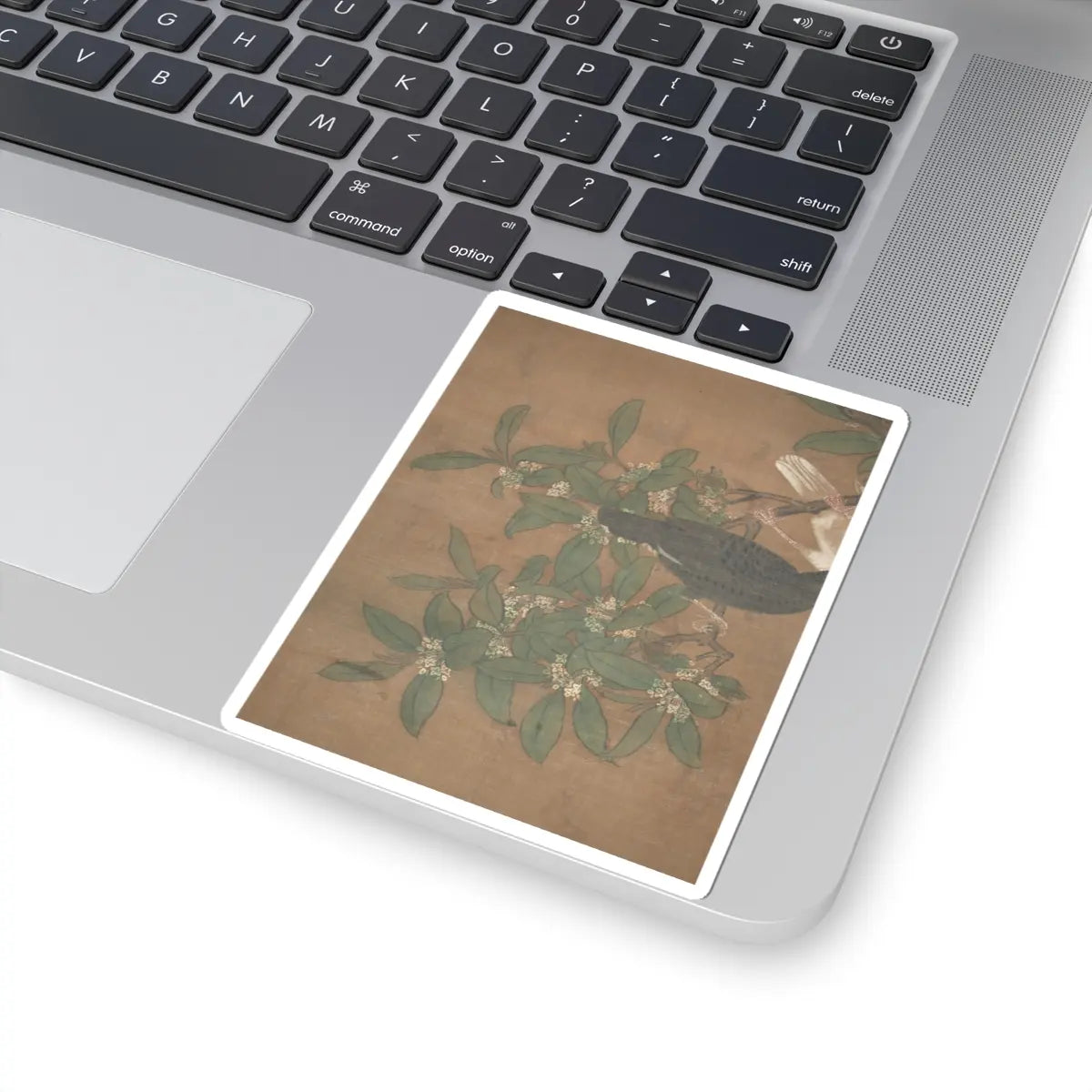 Lü Ji - Mandarin ducks and cotton rose hibiscus - late 15th century v4 - STICKER Vinyl Kiss-Cut Decal