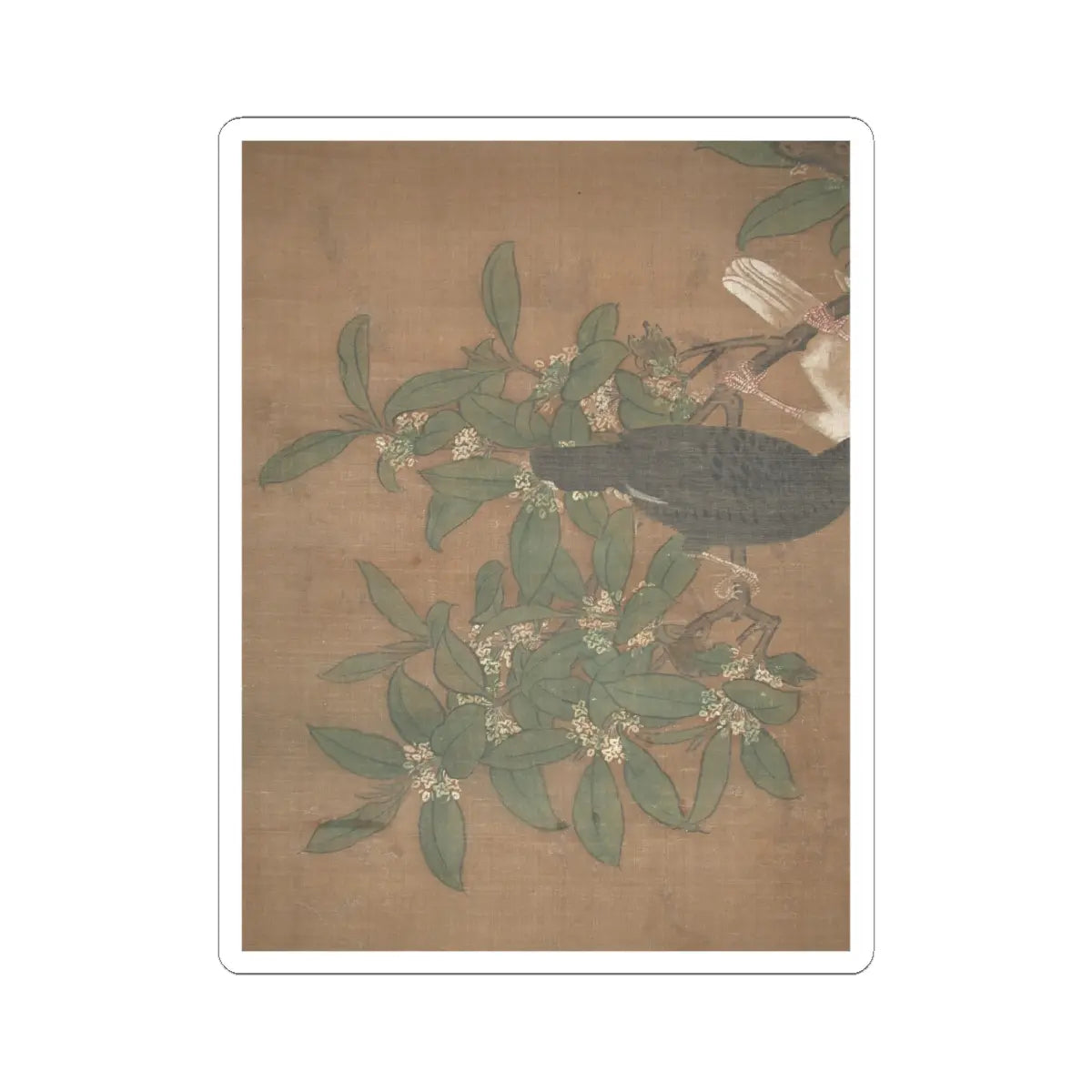 Lü Ji - Mandarin ducks and cotton rose hibiscus - late 15th century v4 - STICKER Vinyl Kiss-Cut Decal