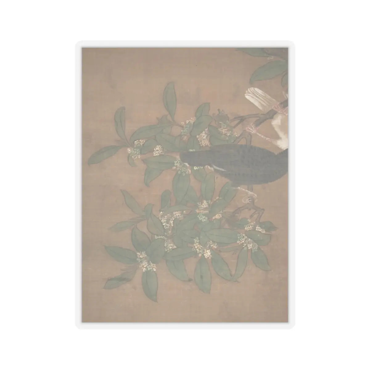 Lü Ji - Mandarin ducks and cotton rose hibiscus - late 15th century v4 - STICKER Vinyl Kiss-Cut Decal