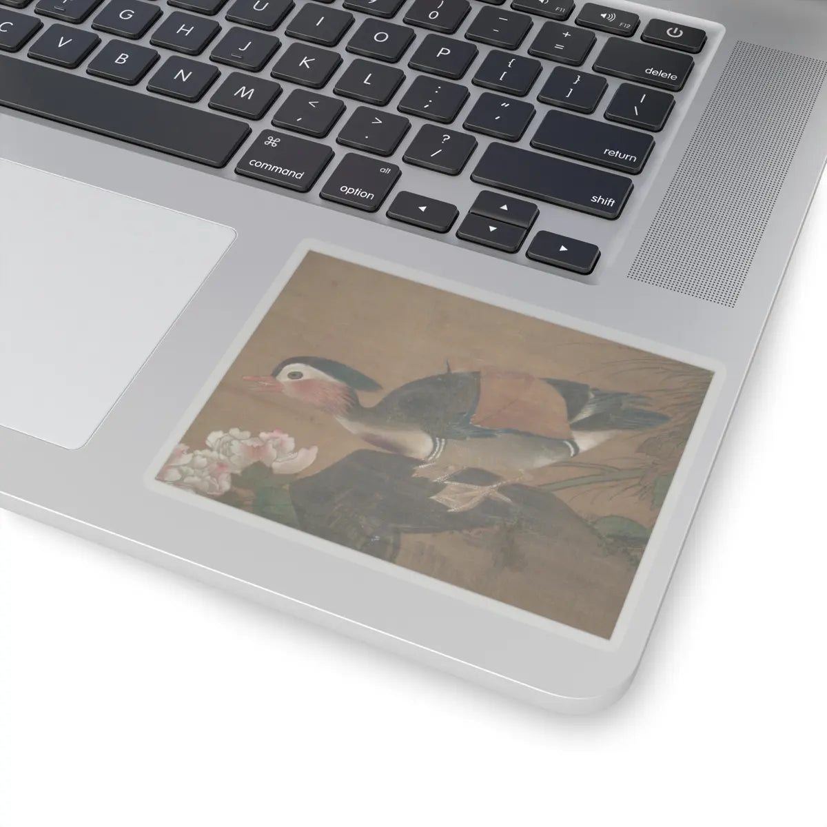 Lü Ji - Mandarin ducks and cotton rose hibiscus - late 15th century v6 - STICKER Vinyl Kiss-Cut Decal