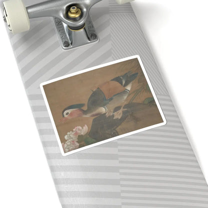 Lü Ji - Mandarin ducks and cotton rose hibiscus - late 15th century v6 - STICKER Vinyl Kiss-Cut Decal