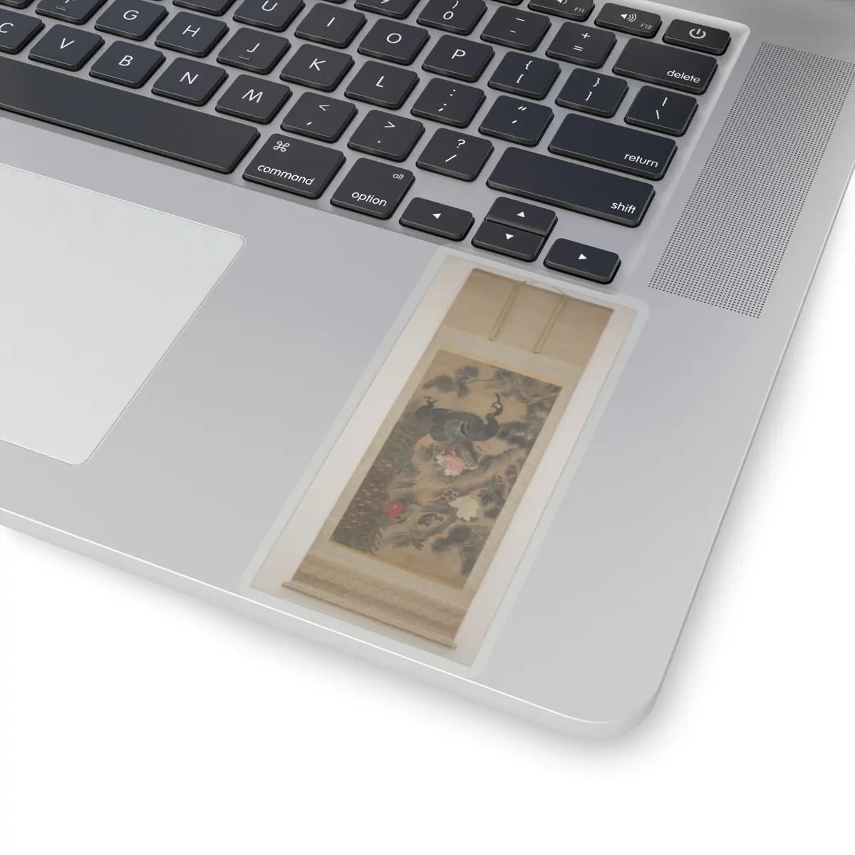 Lü Ji 呂紀 - Peacocks, Pine Tree, and Peonies - probably 19th century v5 - STICKER Vinyl Kiss-Cut Decal