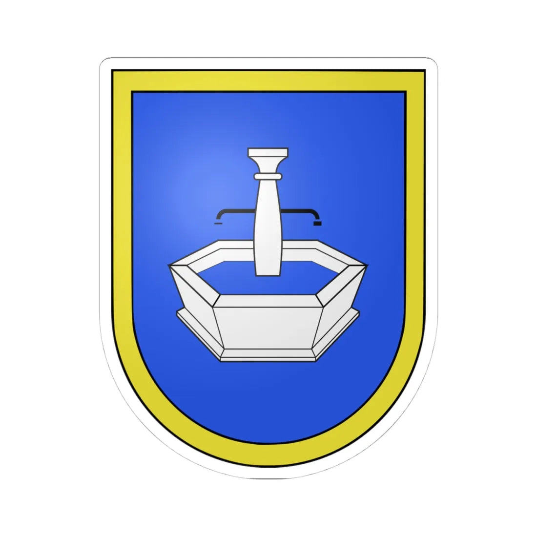 La Brévine-coat of arms (Switzerland) (Coat of Arms) STICKER Vinyl Kiss-Cut Decal 4 Inch White - The Sticker Space