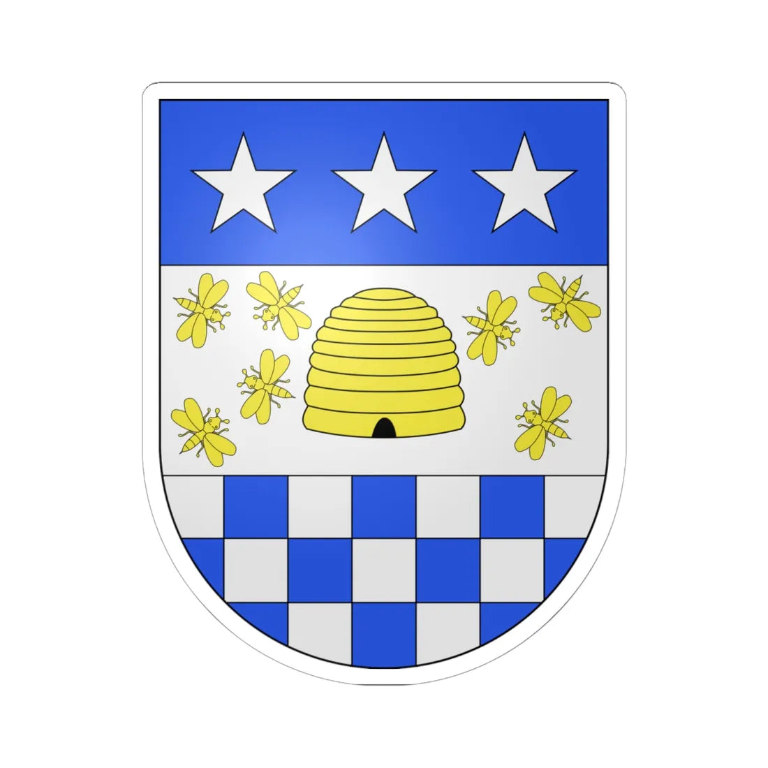 La Chaux-de-Fonds-coat of arms (Switzerland) (Coat of Arms) STICKER Vinyl Kiss-Cut Decal 6 Inch White - The Sticker Space