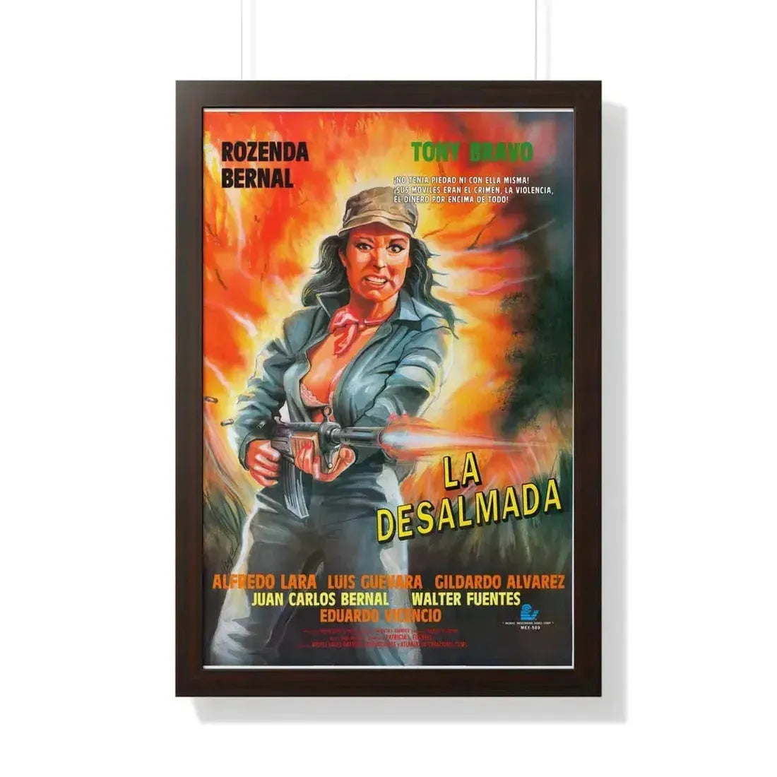 La desalmada 1994 - Framed Movie Poster 20" x 30" Walnut - The Sticker Space