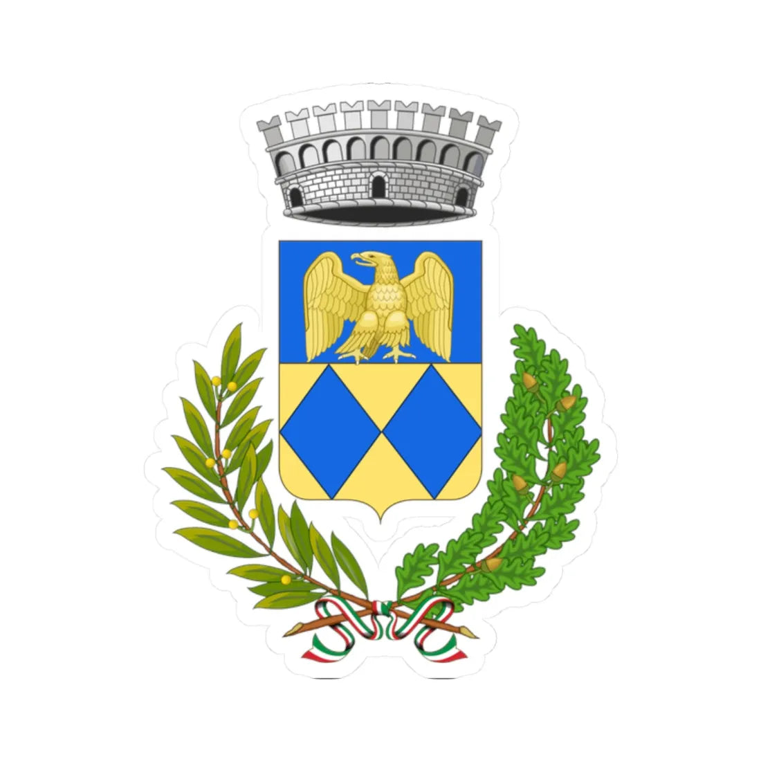 La Magdaleine-Stemma (Italy) (Coat of Arms) STICKER Vinyl Kiss-Cut Decal 2 Inch White - The Sticker Space