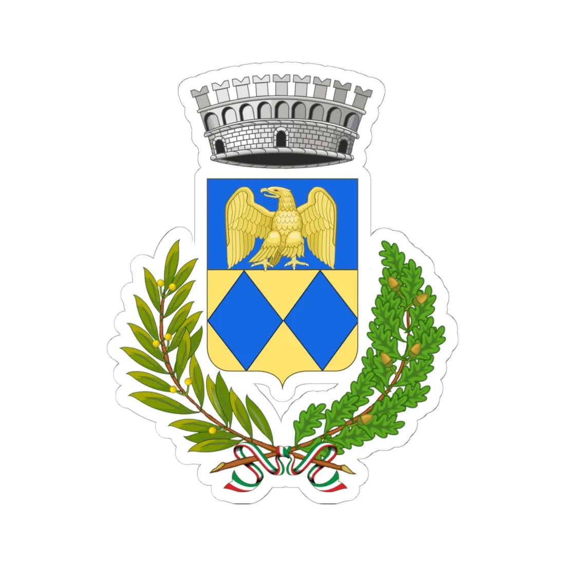 La Magdaleine-Stemma (Italy) (Coat of Arms) STICKER Vinyl Kiss-Cut Decal 6 Inch White - The Sticker Space