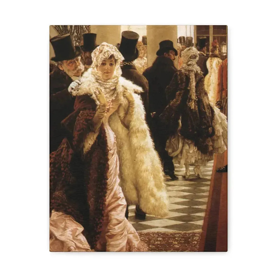 La Mondaine (The Woman of Fashion), by James Tissot - Canvas Wall Art 11″ x 14″ 1.25" - The Sticker Space