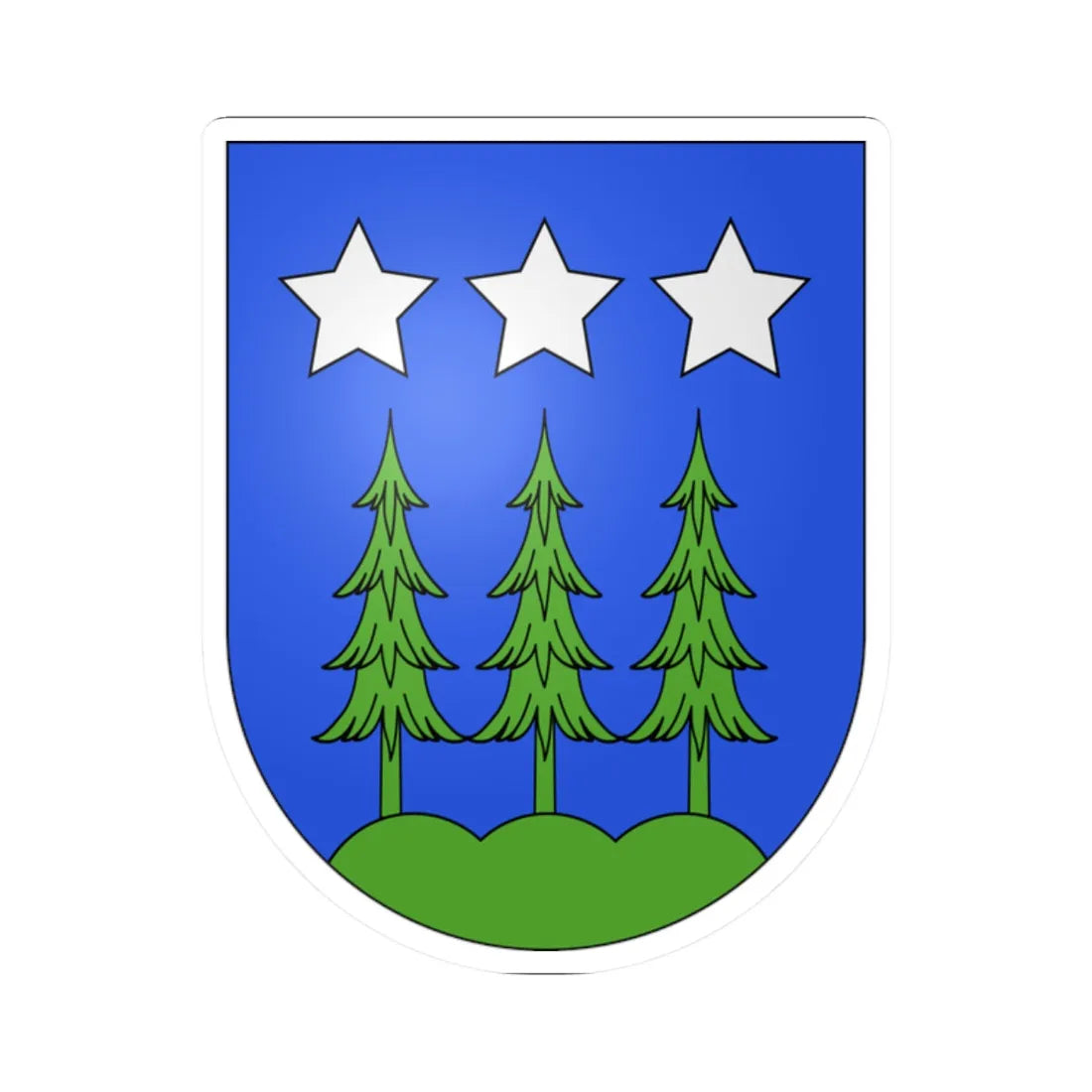 La Roche-coat of arms (Switzerland) (Coat of Arms) STICKER Vinyl Kiss-Cut Decal 2 Inch White - The Sticker Space