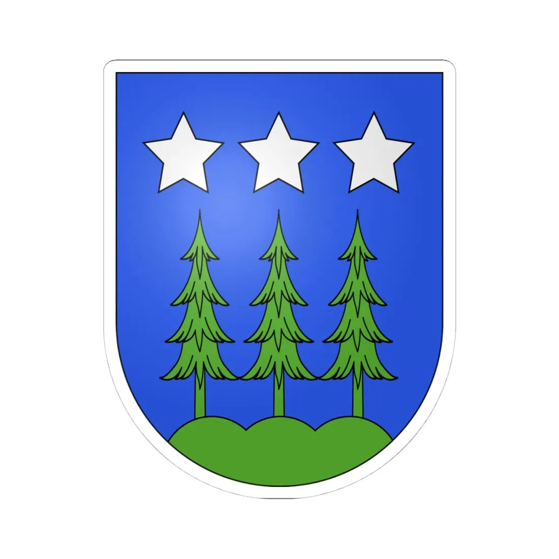 La Roche-coat of arms (Switzerland) (Coat of Arms) STICKER Vinyl Kiss-Cut Decal 4 Inch White - The Sticker Space