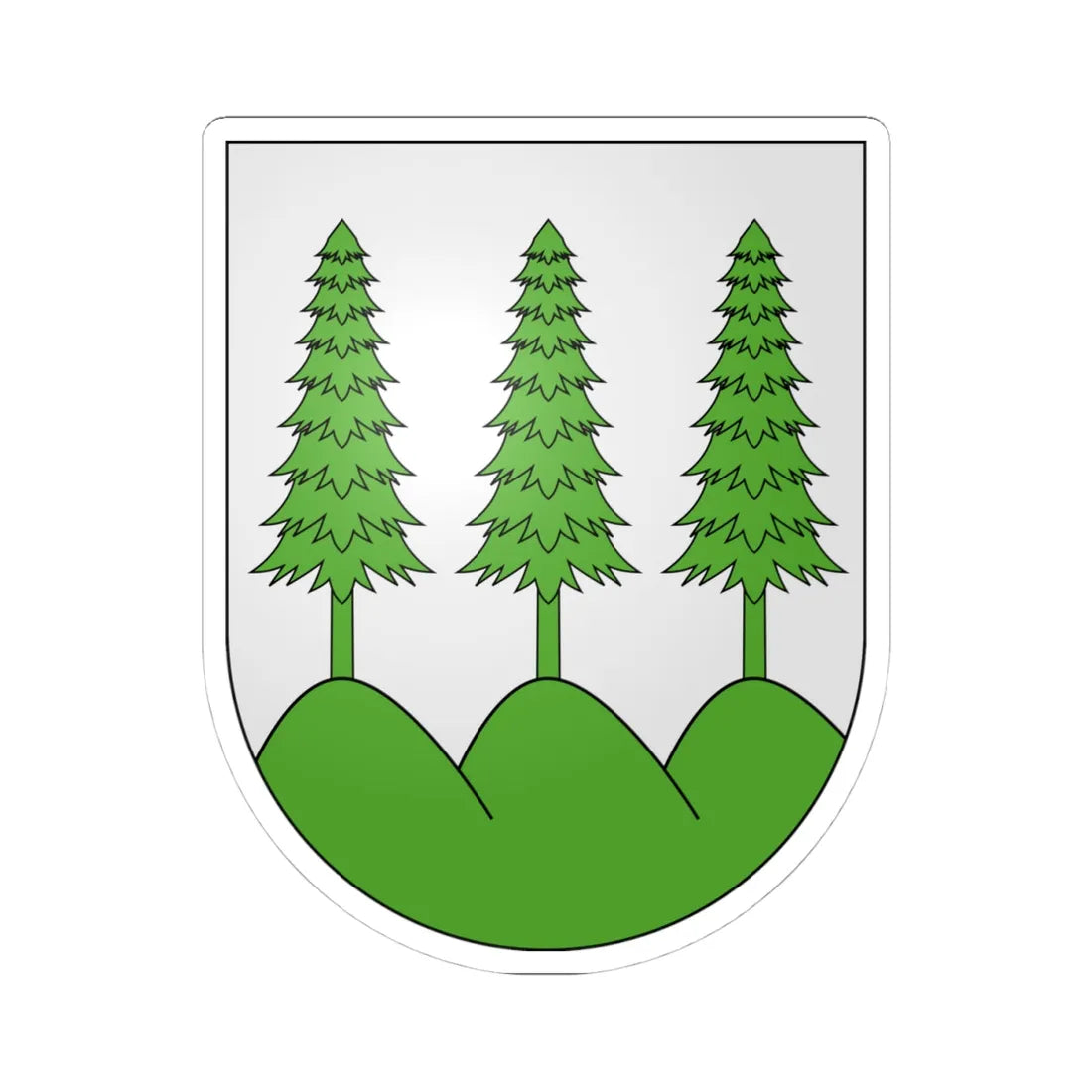 La Sagne-coat of arms (Switzerland) (Coat of Arms) STICKER Vinyl Kiss-Cut Decal 4 Inch White - The Sticker Space