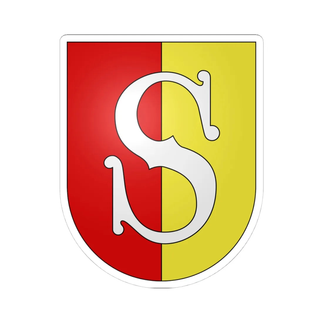 La Sarraz-coat of arms (Switzerland) (Coat of Arms) STICKER Vinyl Kiss-Cut Decal 4 Inch White - The Sticker Space