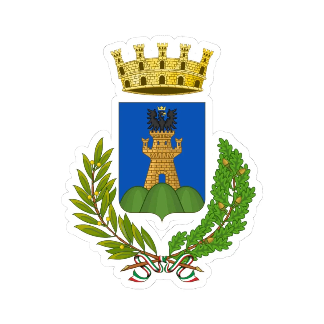 La Spezia-Stemma (Italy) (Coat of Arms) STICKER Vinyl Kiss-Cut Decal 3 Inch White - The Sticker Space