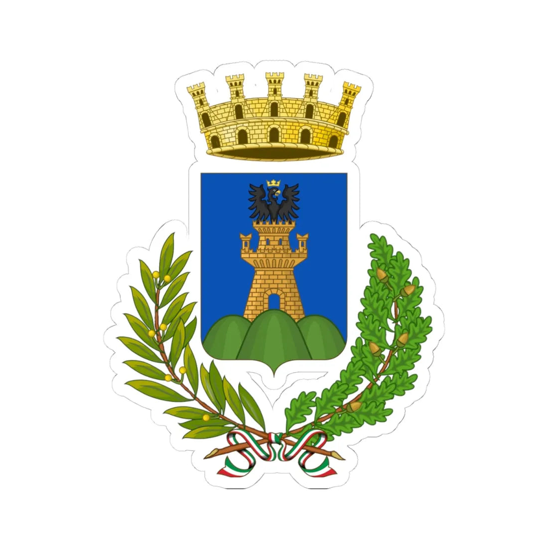 La Spezia-Stemma (Italy) (Coat of Arms) STICKER Vinyl Kiss-Cut Decal 4 Inch White - The Sticker Space