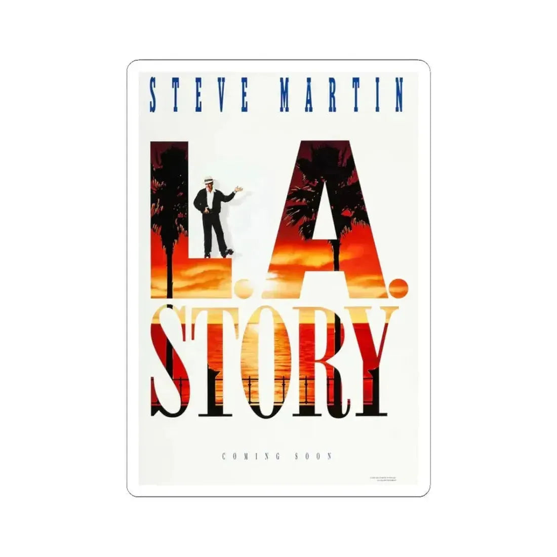 LA Story 1991 Movie Poster - STICKER Vinyl Kiss-Cut Decal 3 Inch White - The Sticker Space