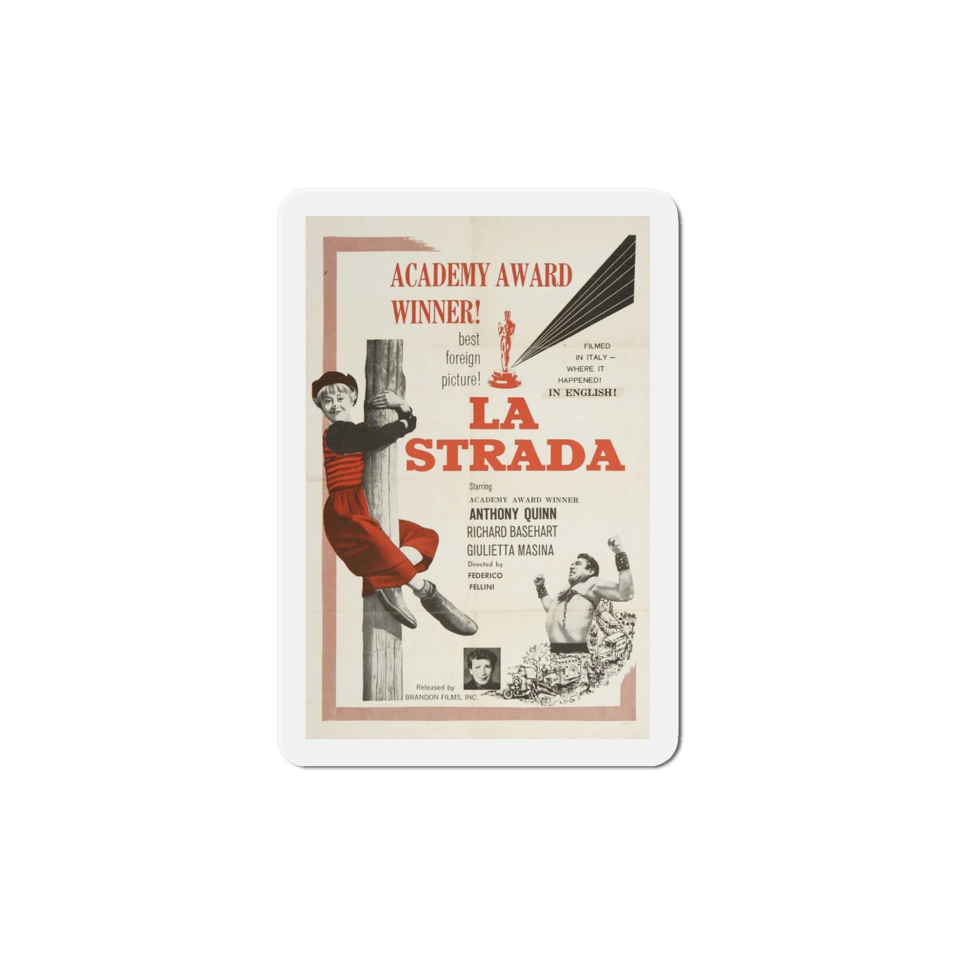 La Strada 1954 Movie Poster Die-Cut Magnet-5 Inch-The Sticker Space