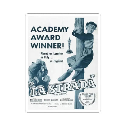 La Strada 1954 v2 Movie Poster - STICKER Vinyl Kiss-Cut Decal 3 Inch White - The Sticker Space