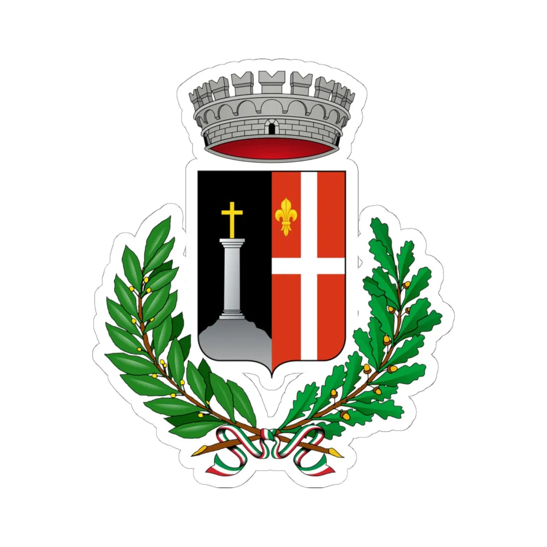 La Thuile Italia-Stemma (Italy) (Coat of Arms) STICKER Vinyl Kiss-Cut Decal 6 Inch White - The Sticker Space