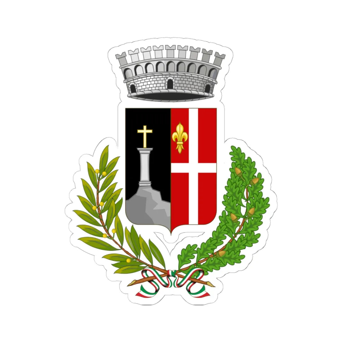 La Thuile Italia-Stemma Sodacan (Italy) (Coat of Arms) STICKER Vinyl Kiss-Cut Decal 6 Inch White - The Sticker Space