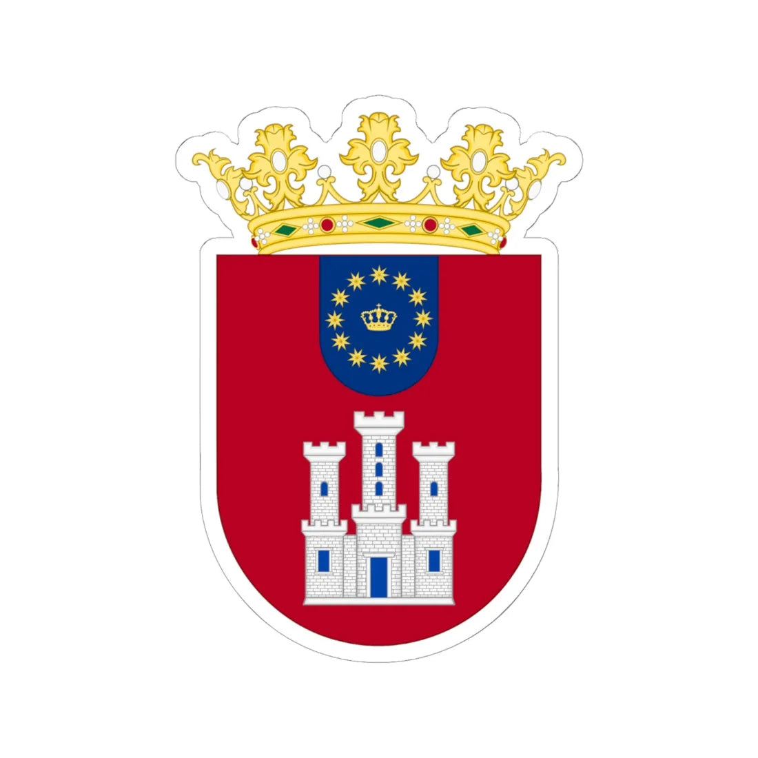 La Vega Old Shield (Costa Rica) (Coat of Arms) STICKER Vinyl Kiss-Cut Decal 6 Inch White - The Sticker Space