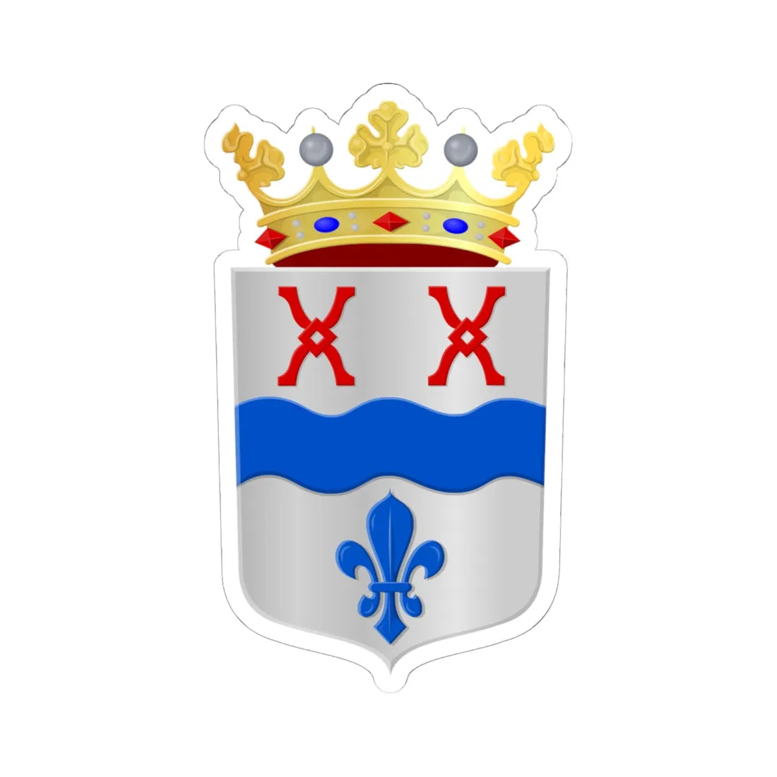 Laarbeek wapen (Netherlands) (Coat of Arms) STICKER Vinyl Kiss-Cut Decal 6 Inch White - The Sticker Space