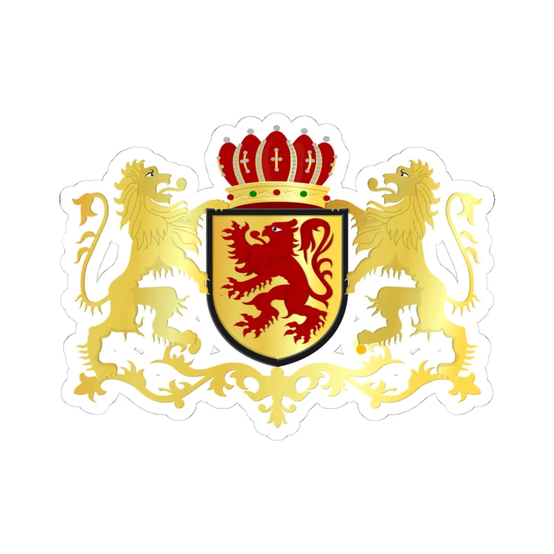 Laarne wapen (Belgium) (Coat of Arms) STICKER Vinyl Kiss-Cut Decal 4 Inch White - The Sticker Space