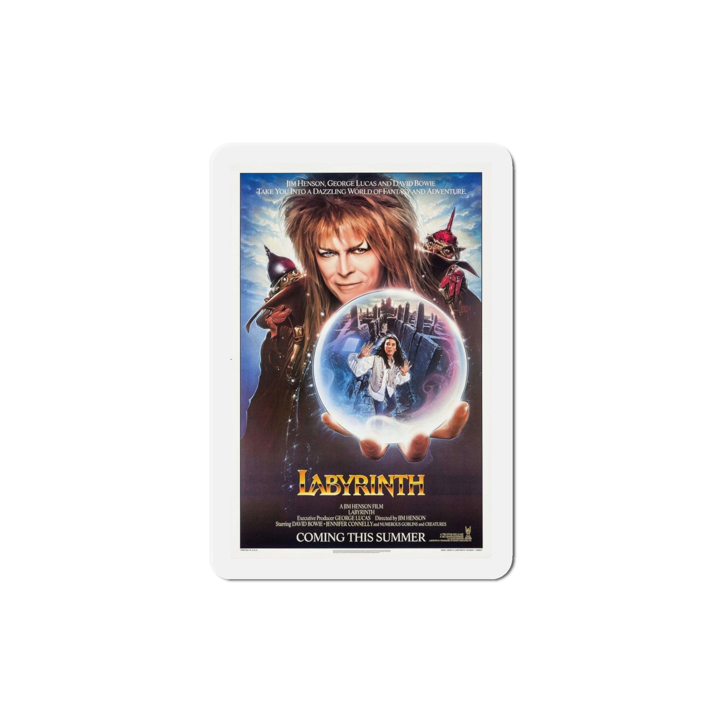 Labyrinth 1986 Movie Poster Die-Cut Magnet-4" x 4"-The Sticker Space