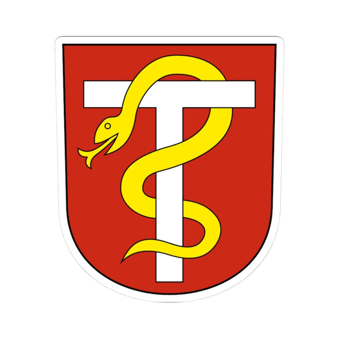 Lachen SZ-blazon (Switzerland) (Coat of Arms) STICKER Vinyl Kiss-Cut Decal 3 Inch White - The Sticker Space