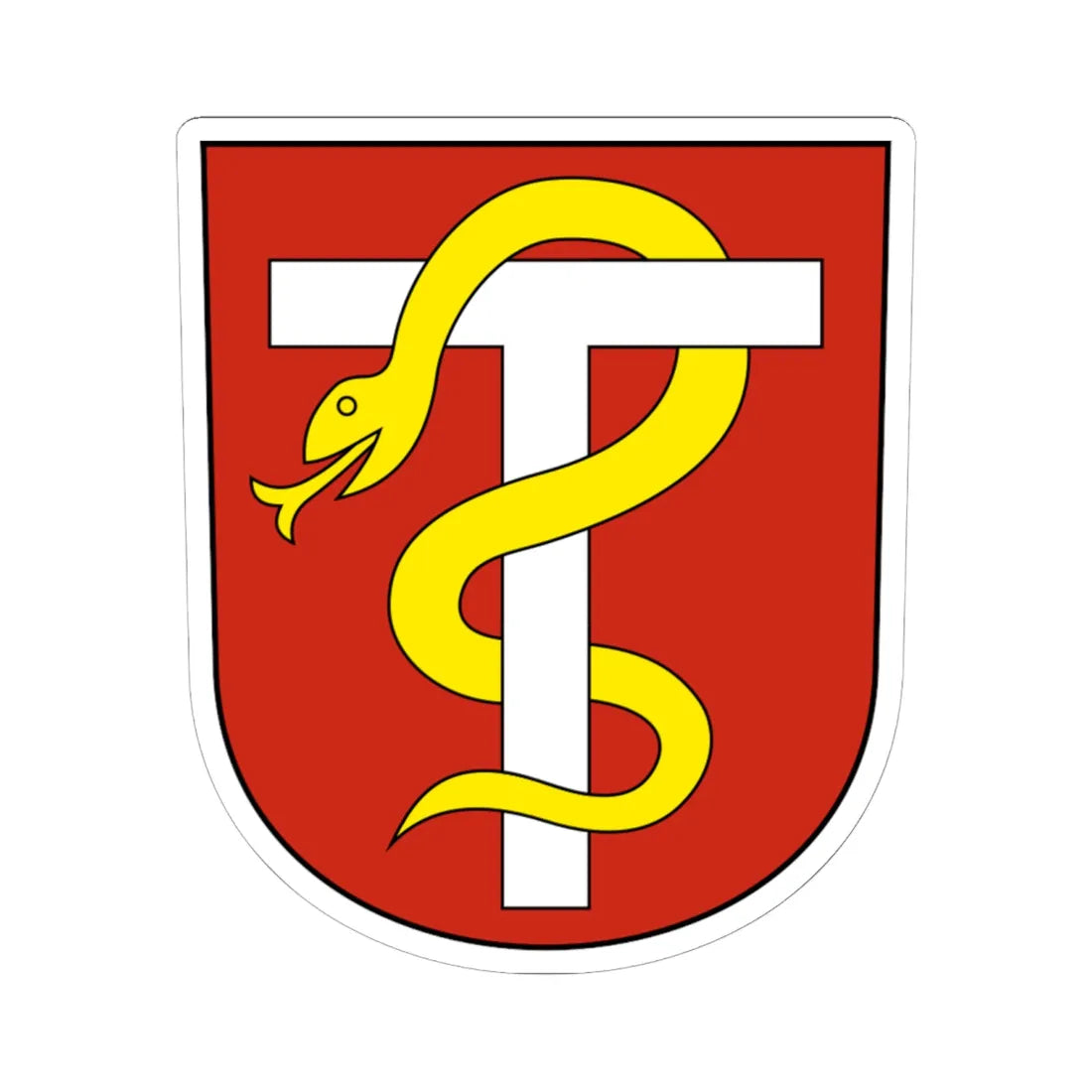 Lachen SZ-blazon (Switzerland) (Coat of Arms) STICKER Vinyl Kiss-Cut Decal 6 Inch White - The Sticker Space