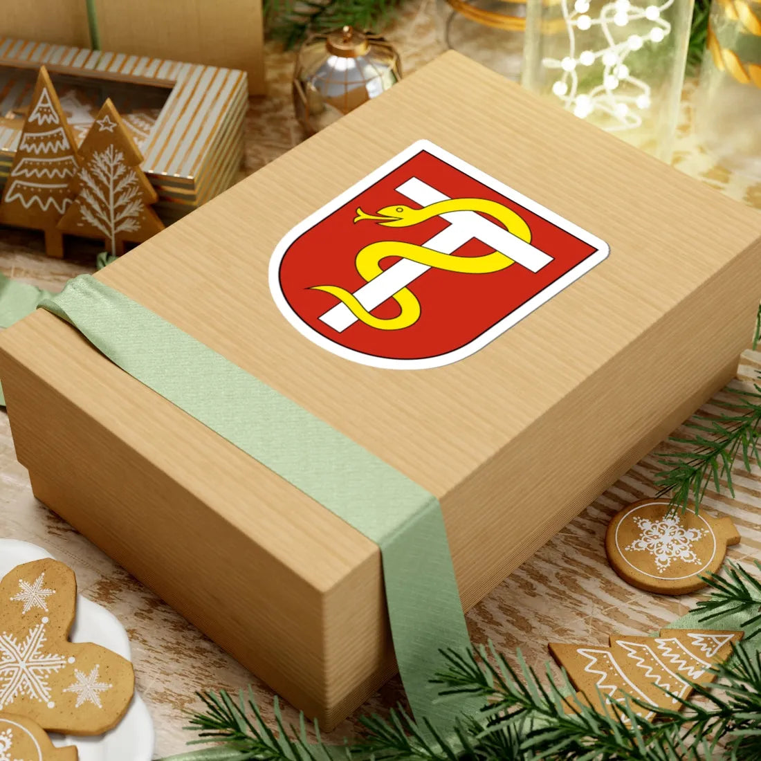 Lachen SZ-blazon (Switzerland) (Coat of Arms) STICKER Vinyl Kiss-Cut Decal - The Sticker Space