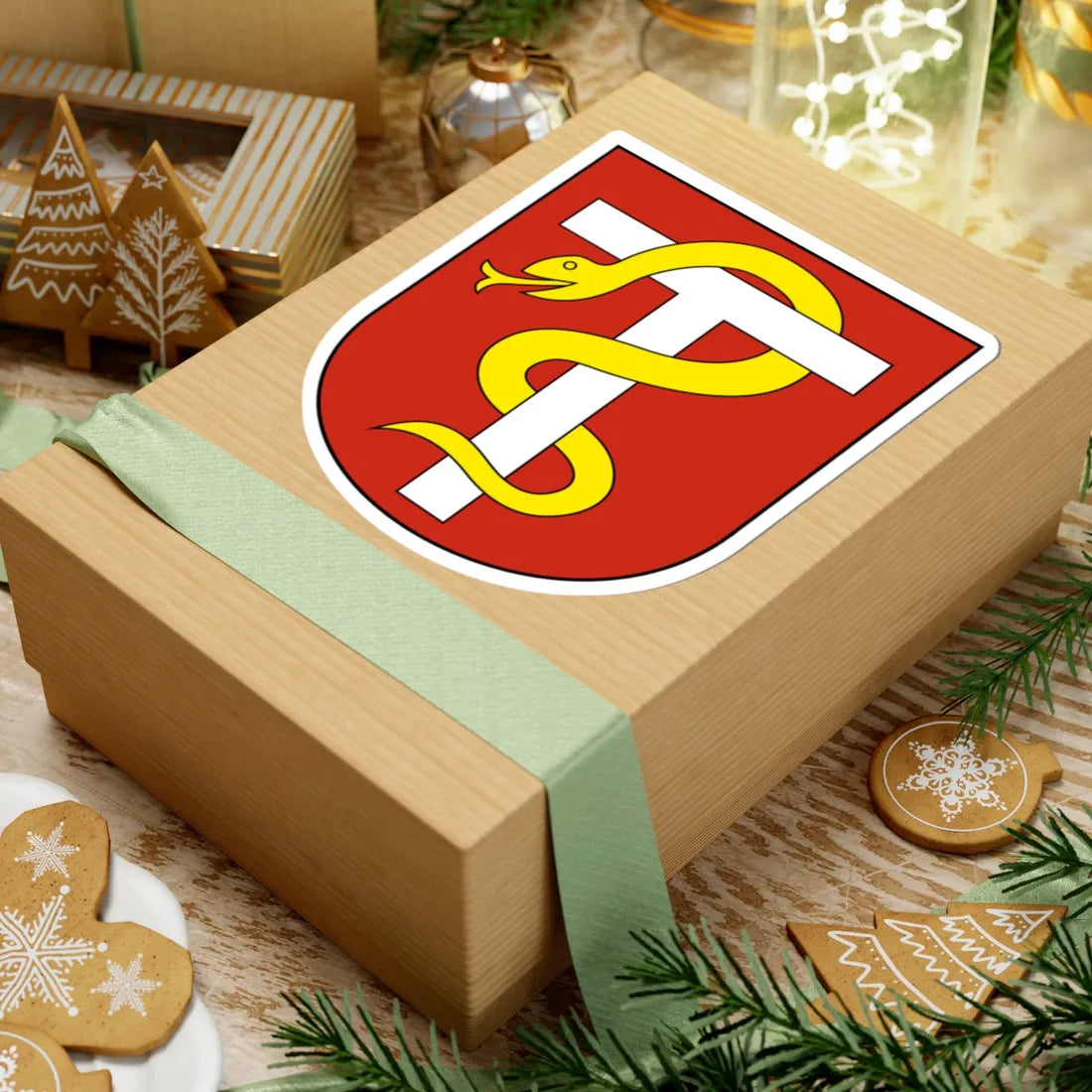 Lachen SZ-blazon (Switzerland) (Coat of Arms) STICKER Vinyl Kiss-Cut Decal - The Sticker Space