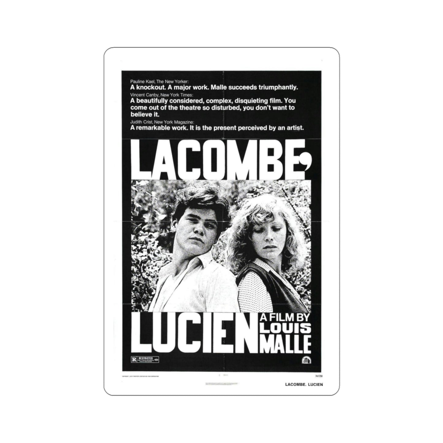 Lacombe Lucien 1974 Movie Poster STICKER Vinyl Die-Cut Decal-3 Inch-The Sticker Space