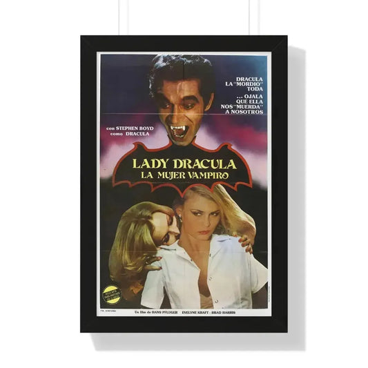 LADY DRACULA 1977 - Framed Movie Poster 16″ x 24″ Black - The Sticker Space