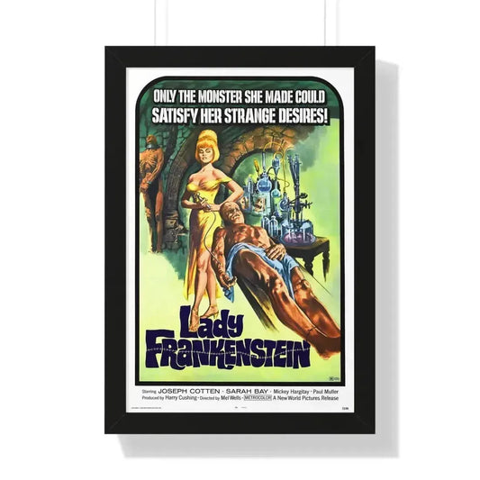 LADY FRANKENSTEIN 1971 - Framed Movie Poster 16″ x 24″ Black - The Sticker Space