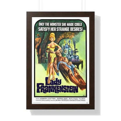 LADY FRANKENSTEIN 1971 - Framed Movie Poster 16″ x 24″ Walnut - The Sticker Space