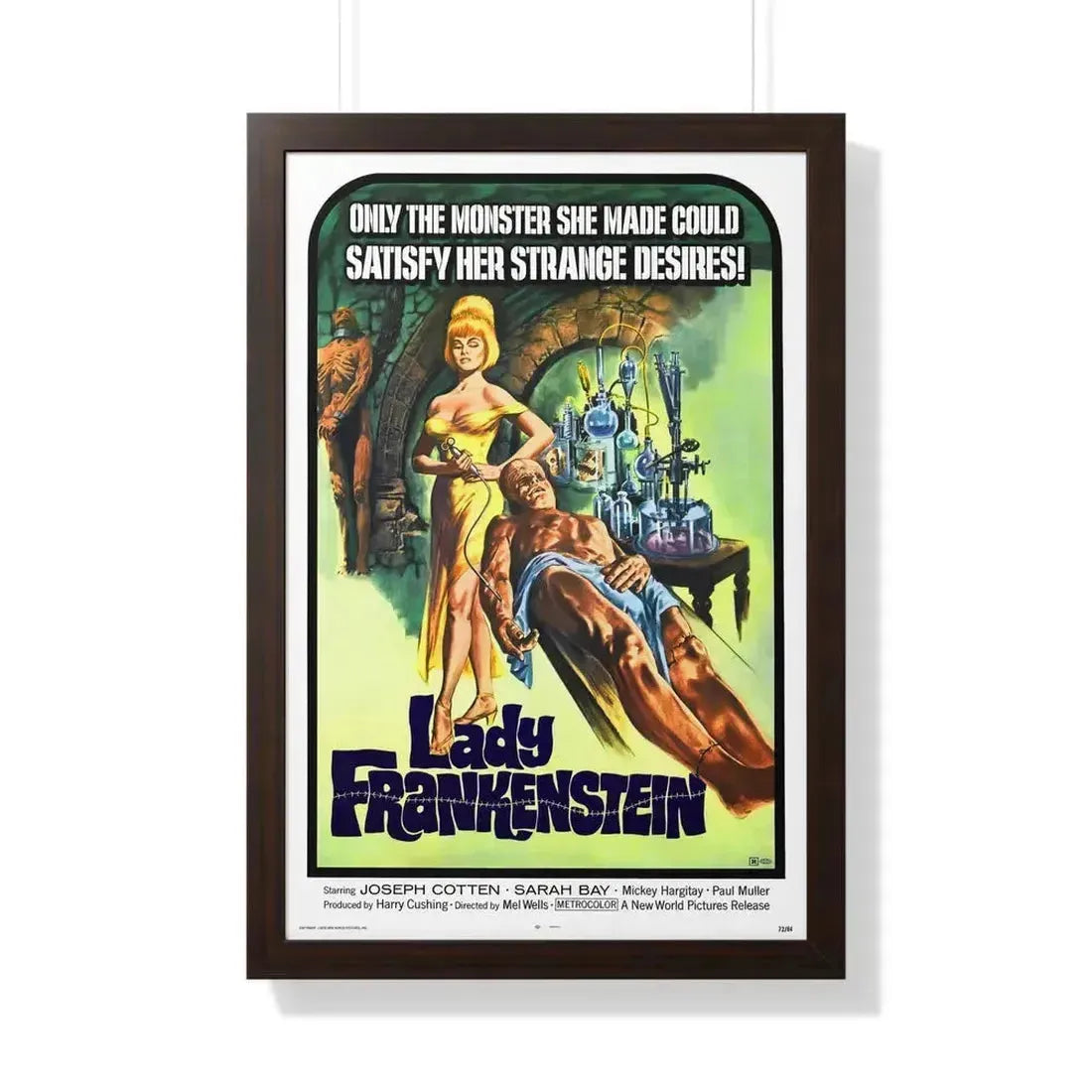 LADY FRANKENSTEIN 1971 - Framed Movie Poster 20" x 30" Walnut - The Sticker Space
